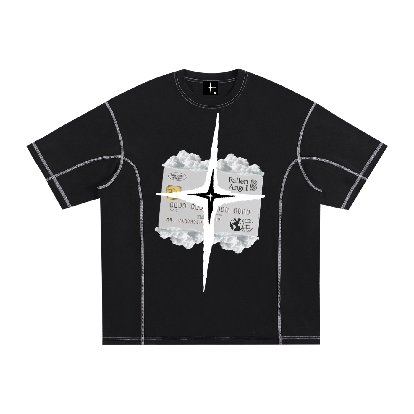 Streetwear Contrast-Stitched Cotton T-Shirt