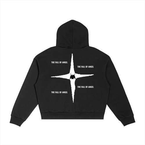 Contrast Plaid Boxy Zip Hoodie