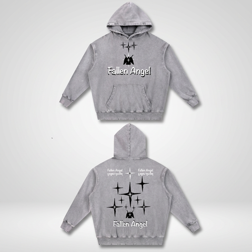 Snow Wash Hand-Frayed Heavyweight  Hoodie
