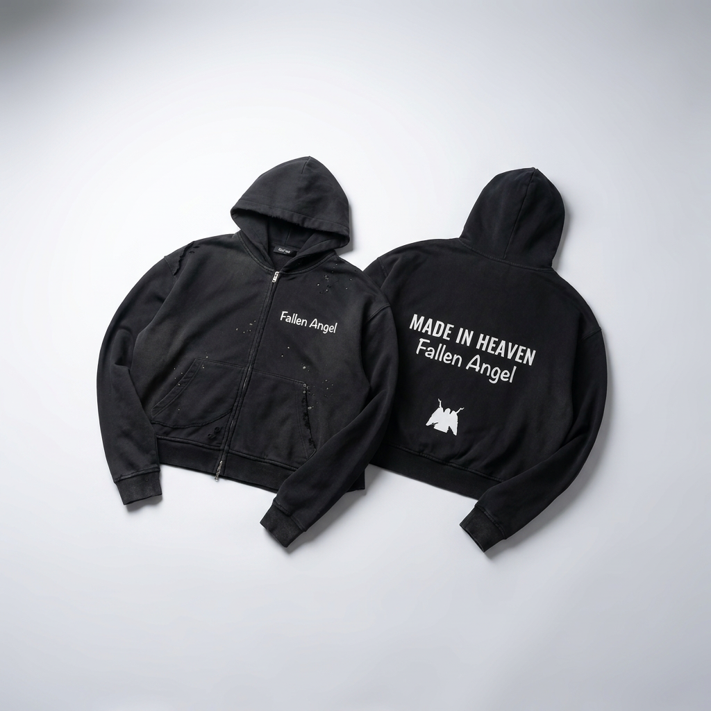 Sun Fade Frayed Raw Edge Fleece Zip Hoodie